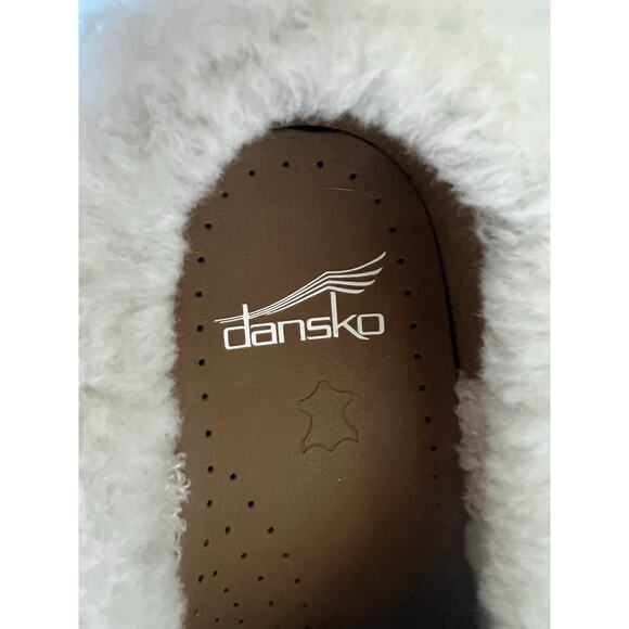 NWT Dansko Professional Tan Suede Cream Shearling Clog Comfort Slip On Shoes 7 - Picture 9 of 12